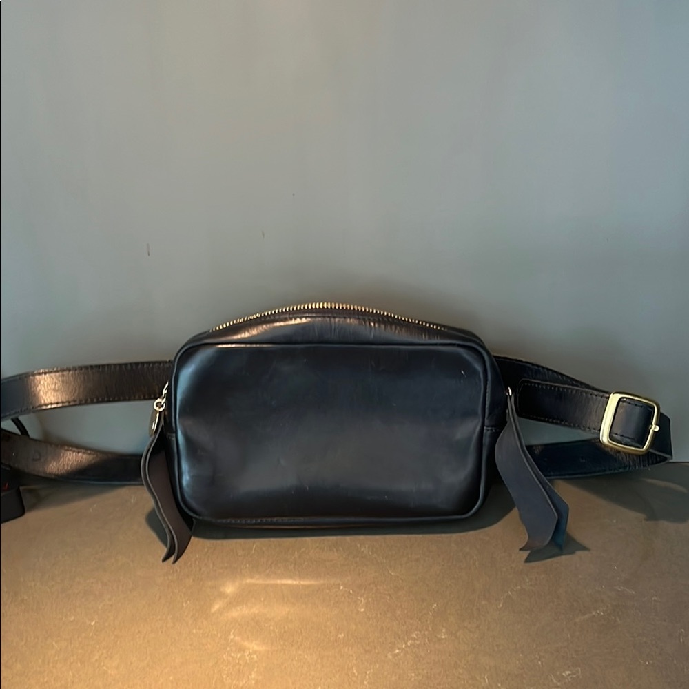Clare V black leather Fanny pack/cross body